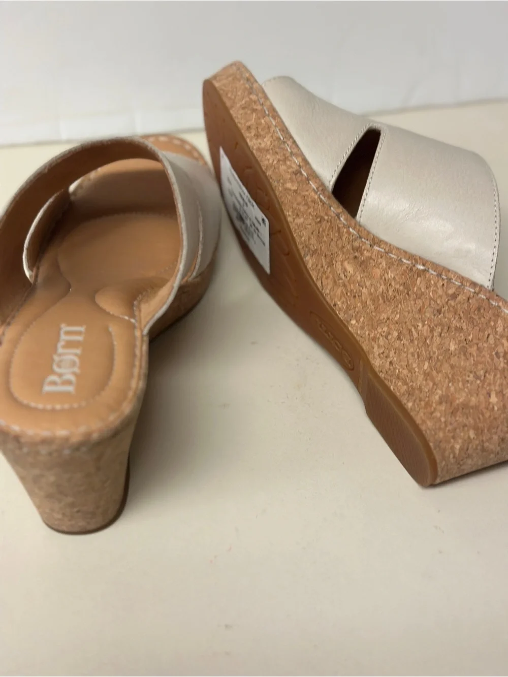 Born Women's Off-White Slide Platform Sandals